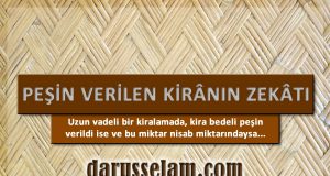 Uzun Vadede Peşin Para ile Kiralama Yapilirsa Zekati